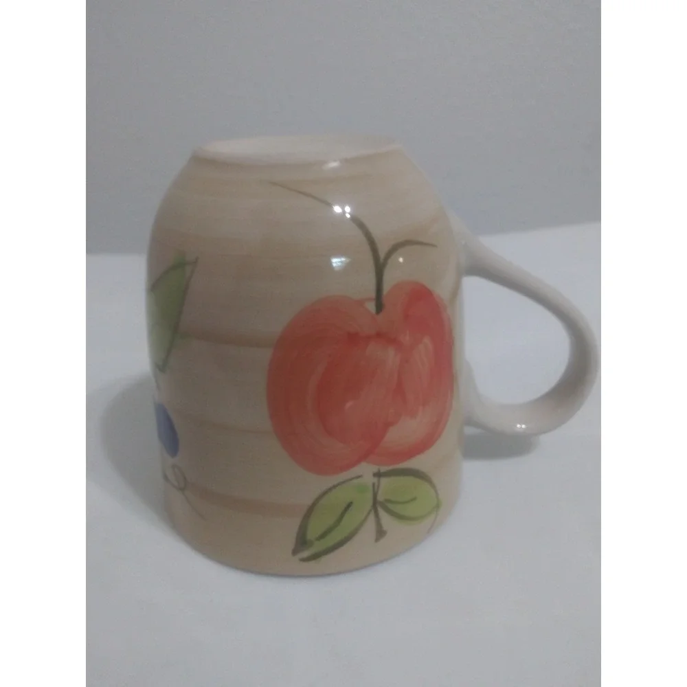 Royal Norfolk Large Fruit Pattern Greenbrier Coffee Cup Int'l Hand‎ Painted